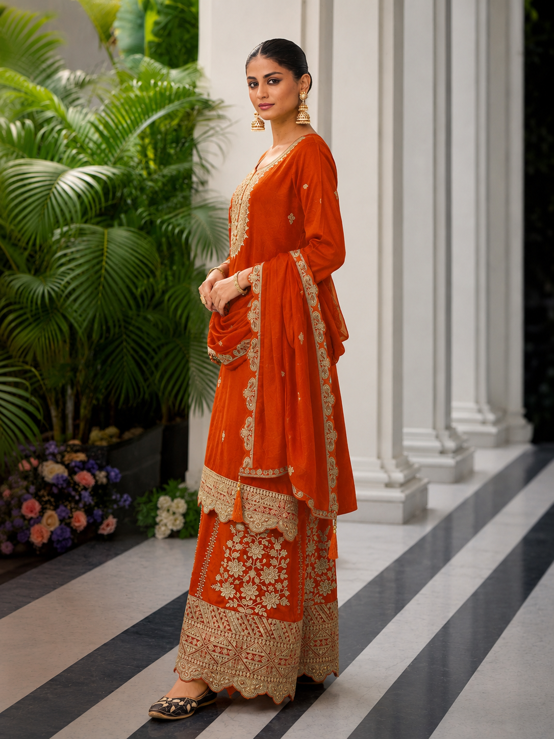 Palazzo Set with Dupatta for Women, Ethnic Wear, Traditional Indian Outfit